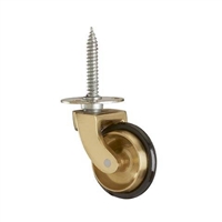 Brass Castor with Rubber Wheel and Screw Plate