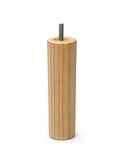 Wooden Furniture Leg - Round Tapered  - Height 200 mm - Thread 3/8 bsw