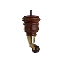 Wooden Sofa Leg with Brass and Ceramic Castor