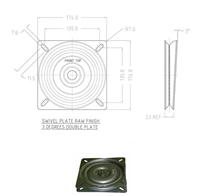 ANGLED SWIVEL PLATE | 3 DEGREE PITCH