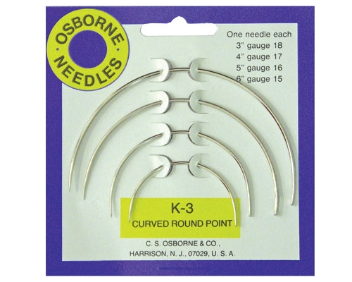 C.S. Osborne & Co K3 Curved Needle Card - 4 Sizes