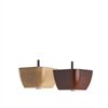 Wooden Square Sofa Leg - tapered from 115mm to 70mm at the base of the foot - 70mm high.