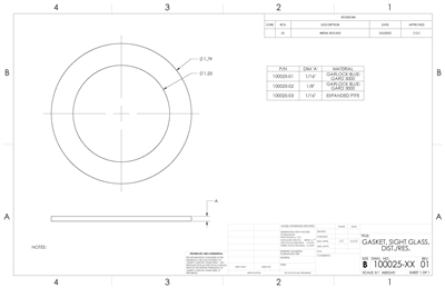 Garlock 3000 Ring Gasket - 1.23" ID x 1.79" OD x 1/8" Thick