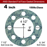 Garlock 3000 NBR Full Face Gasket - 150 Lb. - 1/16" Thick - 4" Pipe