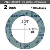 Garlock 3000 NBR Ring Gasket - 150 Lb. - 1/16" Thick - 2" Pipe