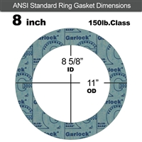 Garlock 3000 NBR Ring Gasket - 150 Lb. - 1/16" Thick - 8" Pipe
