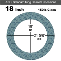 Garlock 3000 NBR Ring Gasket - 150 Lb. - 1/8" Thick - 18" Pipe