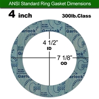 Garlock 3000 NBR Ring Gasket - 300 Lb. - 1/16" Thick - 4" Pipe