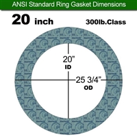Garlock 3000 NBR Ring Gasket - 600 Lb. - 1/16" Thick - 20" Pipe
