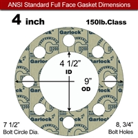 Garlock 3200 SBR Full Face Gasket - 150 Lb. - 1/16" Thick - 4" Pipe