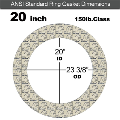 Garlock 3200 SBR Ring Gasket - 150 Lb. - 1/16" Thick - 20" Pipe