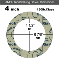 Garlock 3200 SBR Ring Gasket - 150 Lb. - 1/16" Thick - 4" Pipe