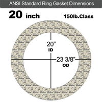 Garlock 3200 SBR Ring Gasket - 150 Lb. - 1/8" Thick - 20" Pipe