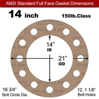 Garlock 3500 Fawn GylonÂ® Full Face Gasket - 150 Lb. - 1/16" Thick - 14" Pipe