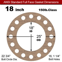 Garlock 3500 Fawn GylonÂ® Full Face Gasket - 150 Lb. - 1/16" Thick - 18" Pipe