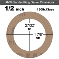 Garlock 3500 Fawn GylonÂ® Ring Gasket - 150 Lb. - 1/16" Thick - 1/2" Pipe