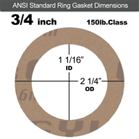 Garlock 3500 Fawn GylonÂ® Ring Gasket - 150 Lb. - 1/16" Thick - 3/4" Pipe