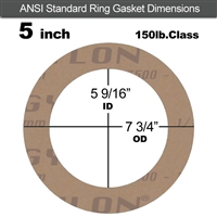 Garlock 3500 Fawn GylonÂ® Ring Gasket - 150 Lb. - 1/16" Thick - 5" Pipe
