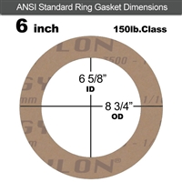 Garlock 3500 Fawn GylonÂ® Ring Gasket - 150 Lb. - 1/16" Thick - 6" Pipe