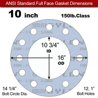 Garlock GylonÂ® 3504 Full Face Gasket - 150 Lb. - 1/8" Thick - 10" Pipe