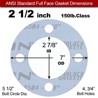 Garlock GylonÂ® 3504 Full Face Gasket - 150 Lb. - 1/8" Thick - 2-1/2" Pipe