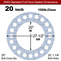 Garlock GylonÂ® 3504 Full Face Gasket - 150 Lb. - 1/8" Thick - 20" Pipe