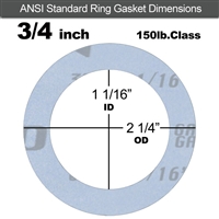 Garlock GylonÂ® 3504 Ring Gasket - 150 Lb. - 1/16" Thick - 3/4" Pipe