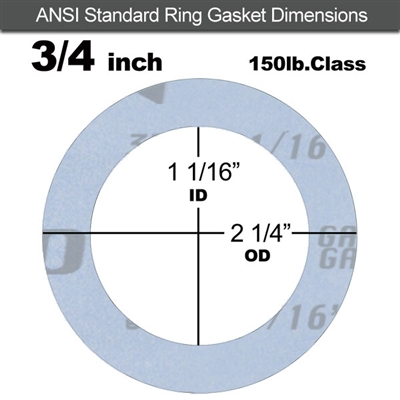 Garlock GylonÂ® 3504 Ring Gasket - 150 Lb. - 1/16" Thick - 3/4" Pipe