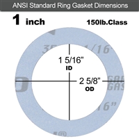 Garlock GylonÂ® 3504 Ring Gasket - 150 Lb. - 1/16" Thick - 1" Pipe