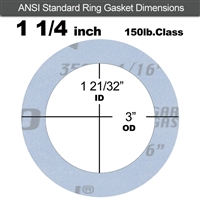 Garlock GylonÂ® 3504 Ring Gasket - 150 Lb. - 1/16" Thick - 1-1/4" Pipe