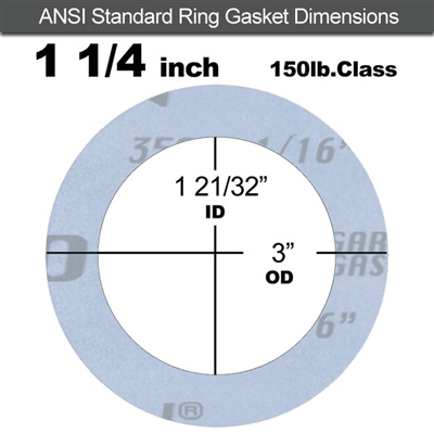 Garlock GylonÂ® 3504 Ring Gasket - 150 Lb. - 1/16" Thick - 1-1/4" Pipe