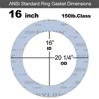 Garlock GylonÂ® 3504 Ring Gasket - 150 Lb. - 1/16" Thick - 16" Pipe
