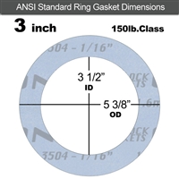Garlock GylonÂ® 3504 Ring Gasket - 150 Lb. - 1/16" Thick - 3" Pipe