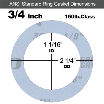 Garlock GylonÂ® 3504 Ring Gasket - 150 Lb. - 1/8" Thick - 3/4" Pipe