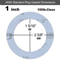 Garlock GylonÂ® 3504 Ring Gasket - 150 Lb. - 1/8" Thick - 1" Pipe