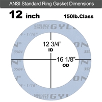 Garlock GylonÂ® 3504 Ring Gasket - 150 Lb. - 1/8" Thick - 12" Pipe