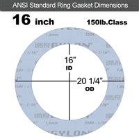 Garlock GylonÂ® 3504 Ring Gasket - 150 Lb. - 1/8" Thick - 16" Pipe