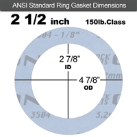 Garlock GylonÂ® 3504 Ring Gasket - 150 Lb. - 1/8" Thick - 2-1/2" Pipe