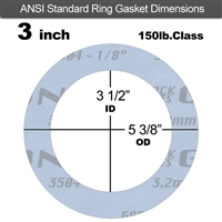 Garlock GylonÂ® 3504 Ring Gasket - 150 Lb. - 1/8" Thick - 3" Pipe
