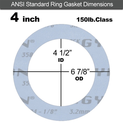 Garlock GylonÂ® 3504 Ring Gasket - 150 Lb. - 1/8" Thick - 4" Pipe