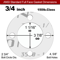 Garlock GylonÂ® 3510 Full Face Gasket - 150 Lb. - 1/16" Thick - 3/4" Pipe