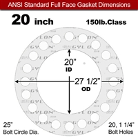 Garlock GylonÂ® 3510 Full Face Gasket - 150 Lb. - 1/16" Thick - 20" Pipe