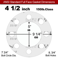 Garlock GylonÂ® 3510 Full Face Gasket - 150 Lb. - 1/8" Thick - 4-1/2" Pipe