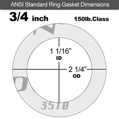 Garlock GylonÂ® 3510 Ring Gasket - 150 Lb. - 1/16" Thick - 3/4" Pipe