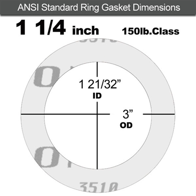 Garlock GylonÂ® 3510 Ring Gasket - 150 Lb. - 1/16" Thick - 1-1/4" Pipe