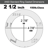 Garlock GylonÂ® 3510 Ring Gasket - 150 Lb. - 1/16" Thick - 2-1/2" Pipe