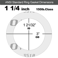 Garlock GylonÂ® 3510 Ring Gasket - 150 Lb. - 1/8" Thick - 1-1/4" Pipe