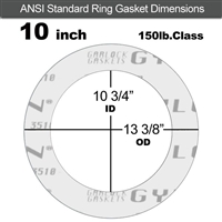 Garlock GylonÂ® 3510 Ring Gasket - 150 Lb. - 1/8" Thick - 10" Pipe