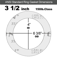 Garlock GylonÂ® 3510 Ring Gasket - 150 Lb. - 1/8" Thick - 3-1/2" Pipe