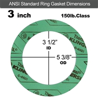 C-4401 Green N/A NBR Ring Gasket - 150 Lb. - 1/8" Thick - 3" Pipe